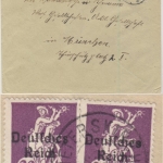 DR-Infla - 2x20 Pfg. By-Abschied/DR (1x Plattenfehler), Brief Nürnberg -