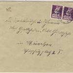 DR-Infla - 2x20 Pfg. By-Abschied/DR (1x Plattenfehler), Brief Nürnberg -