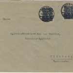 DR-Infla - 2x50 M. Posthorn, Perfin "G", Brief Dresden - Nürnberg 5.5.23