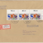 Berlin - 3x140 Pfg. Sport (Hockey), Einschreibebrief (2.Gew.stufe) Berlin 47 -