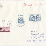 Berlin - 3x280 Pfg. B&S/Paar + Oberrand, Wertbrief Frankfurt a.M. -Neustadt 1991