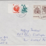 Berlin - 10/10 Pfg. Bauwerke Zusammendruck Hausauftragsnummer u.a. Brief 1975