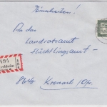 BRD - Forchheim (Oberfr.) Ub c, alter Reichspost-Stpl.? Einschreibebrief 1962 n.