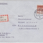 Berlin - 1,10 DM Bauwerke, Einschreibebrief Berlin 331 - Meisenheim 1967