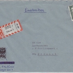BRD - Düren, aptierter Tagesstempel. a. Einschreibebrief n. Kronach 1962