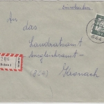 BRD - Bebra 1, Einschreibebrief n. Kronach 1963