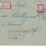 BRD - 632 Alsfeld, Einschreibebrief n. Kronach 1962