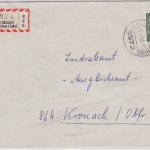 BRD - 3572 Stadtallendorf, Einschreibebrief n. Kronach 1963