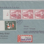 BRD - Groß Förste über Hildesheim Aushilfs-R-Zettel Einschreibebrief 1957 n.