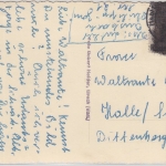 BRD/Postkrieg - 10 Pfg. Kriegsgefangener geschwärzt Karte Bad Urach - Halle 1953