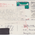 BRD/Postkrieg - 20 Pfg. "Tante Ju" u.a., Retourstpl./Hinweiszettel, Karte