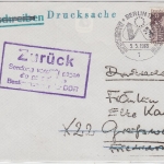 Berlin/Postkrieg - SST Berlin 12 Statut Europarat, Retourstpl., Drucksache n.