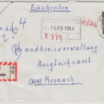 BRD - 583 Schwelm, Einschreibebrief n. Kronach 1964