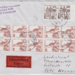 Berlin - 35 Pfg. (10er-Block) + 40 Pfg. (Paar) B&S, Eilbrief Flensburg - Kronach