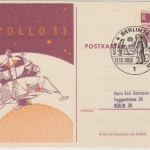 Berlin - 8 Pfg. Bauwerke Ganzsache priv. Zudruck Apollo 11 SST Berlin 12 1969
