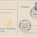 Berlin - 15 Pfg. Bed.Deutsche Ganzsache priv. Zudruck Raumfahrt-Ausstellung 1963
