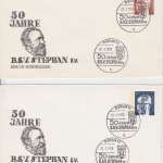 Berlin - 30 + 50 Pfg. Heinemann, 2 Privat-GA-Umschläge "50 J. BSV Stephan" + SST