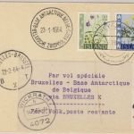 Island - 3,50 Kr. + 50 A. Blumen, Lupo-Karte, Reykjavik - Brüssel - Base