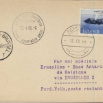 Island - 3,50 Kr. Surtsey (Vulkan), Karte Reykjavik - Brüssel - Base Roi