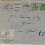 DR - 2x20 Pfg. Germania, Brief Nachporto n. HOLLAND, Chemnitz - Haarlem 1921