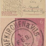 DR - Taufkirchen a. Vils 1.FEB 45 nachverwendeter bayer. K2 6 Pfg. GA-Karte