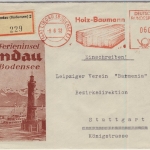 BRD - 60 Pfg. AFS Holz Baumann, illustr. Einschreibebrief Lindau Stuttgart 1952