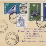 Polen - 60 Gr. Weltraumforschung u.a., Karte Poznan - Base Roi Baudouin 1965