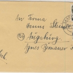 Saarland - 2x12 Pfg. Hauer, Brief (18) Saarbücken - Augsburg 1947