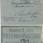 Saarland - Kommt zum Rosenmontagszug..., Masch.werbestempel, Geschäftspapiere