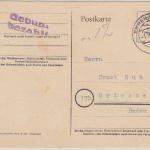 All.Bes. - Gebühr bezahlt, roter Ra1, viol. L2 a. Karte Emmendingen - Griessen
