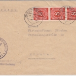 Kontrollrat - 3x8 Pfg. Ziffer, Zensurbrief Günzburg - München 1947