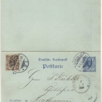 DR - 2/2 Pfg. Krone/Adler Antwort-GA+Zusatz, Breslau - Harthausen 1900, A-Teil