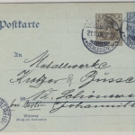DR - 3 n. 2 Pfg. Germania, GA-Karte m. priv. Zudruck, Waldenburg - Nieder-