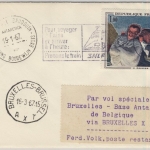 Frankreich - 1 F. Gemälde, Brief Paris - Brüssel - Base Roi Baudouin 1966