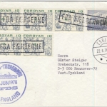 Dänemark/Färöer - 5x10+70 Ö. Freimarken, Schiffspostkarte MS England, Esbjerg -