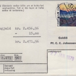 Dänemark/Färöer - 500 Ö. Freimarke, Einzahlungsquittung(?) Torshavn 1979