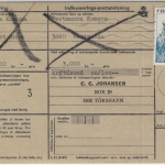 Dänemark/Färöer - 450 Ö. Freimarke, Postanweisung Vestmanna - Torshavn 1976