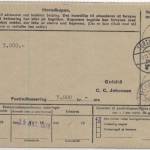 Dänemark/Färöer - 450 Ö. Freimarke, Postanweisung Vestmanna - Torshavn 1976