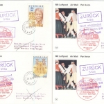 Schweden - Nobelpreisträger 1989, Satz a. 4 Erstflugkarten Stockholm - Berlin