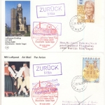 Schweden - Nobelpreisträger 1989, Satz a. 4 Erstflugkarten Stockholm - Berlin