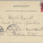 Schweden - 10 Ö König Oscar Karte Stockholm Schiffspost Trelleborg-Sassnitz 1903