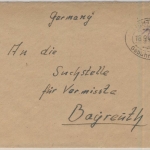 All.Bes. - Gebühr bezahlt, schwarzer Tagesstpl. a. Brief Lichtenfels - Bayreuth