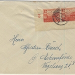 SBZ/Sachsen - 2x12 Pfg. Bodenreform Zigarettenpapier, Bogenecke a. Brief 1946