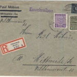 SBZ - Einschreibebrief Glauchau - Mittweida 1945, interessante Mischfrankatur !