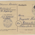 All.Bes. - 6 Pfg. Behelfs-GA-Karte, Geschendorf ü. Bad Segeberg - Kronach 1946