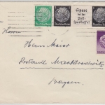 DR - Hindenburg, Einheitgeberstreifen u.a., Brief Wien - Marktredwitz 1943