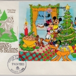 Turks & Caicos Island - 2,50$ Blockausgabe Disney/Christmas 1983, Schmuck-FDC