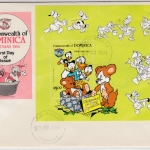 Dominica - 5 $ Blockausgabe Disney/Weihnachten 1984, Schmuck-FDC