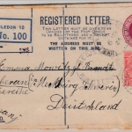 Großbritannien - 4 1/2 P. George GA-Einschreibeumschlag + Zusatz Wimbledon 1924