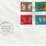 BRD - Jugend 1962 Schmetterlinge, Satz a. Kuvert mit ESST Bonn